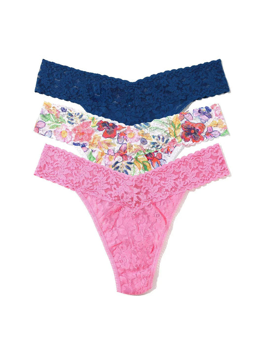 3 Original Rise Thongs In Amused, Carousel & Adorned - Hanky Panky