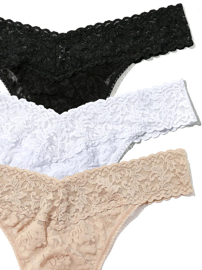 3 Original Rise Thongs Box Set In Basic Colors - Hanky Panky