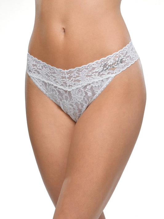 Bride Original Rise Signature Lace Thong In White - Hanky Panky