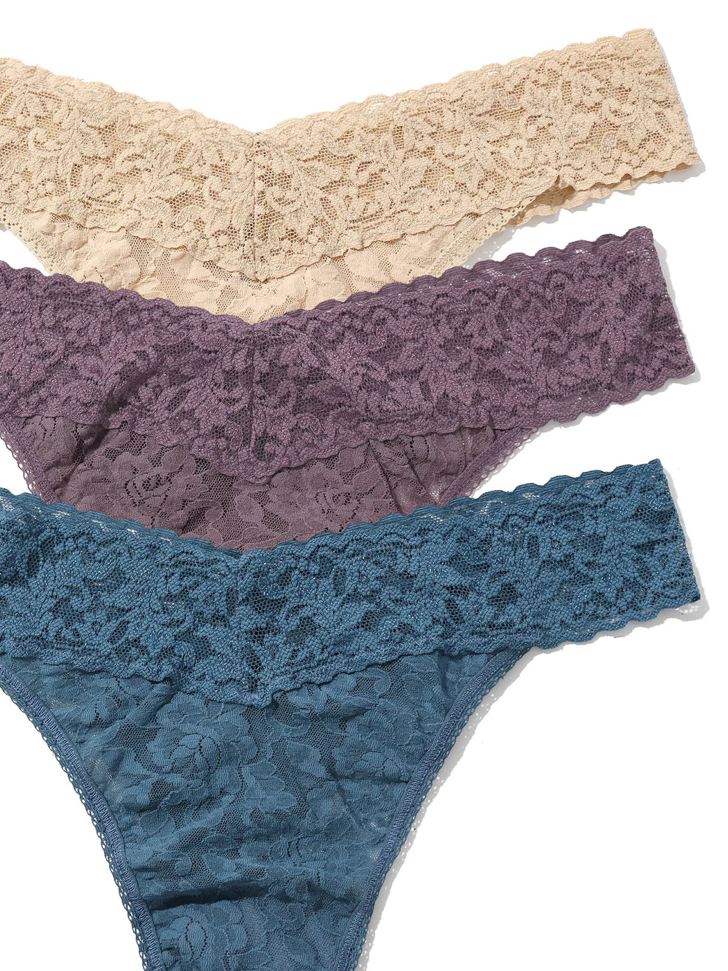 3 Original Rise Signature Thong In Sand, Dusk, Storm Cloud - Hanky Panky