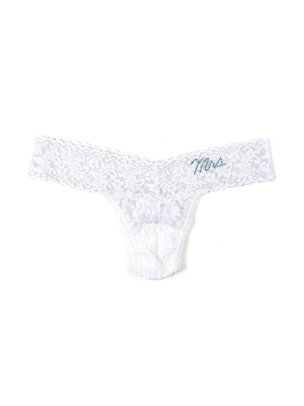 Mrs. Low Rise Signature Lace Thong In White - Hanky Panky