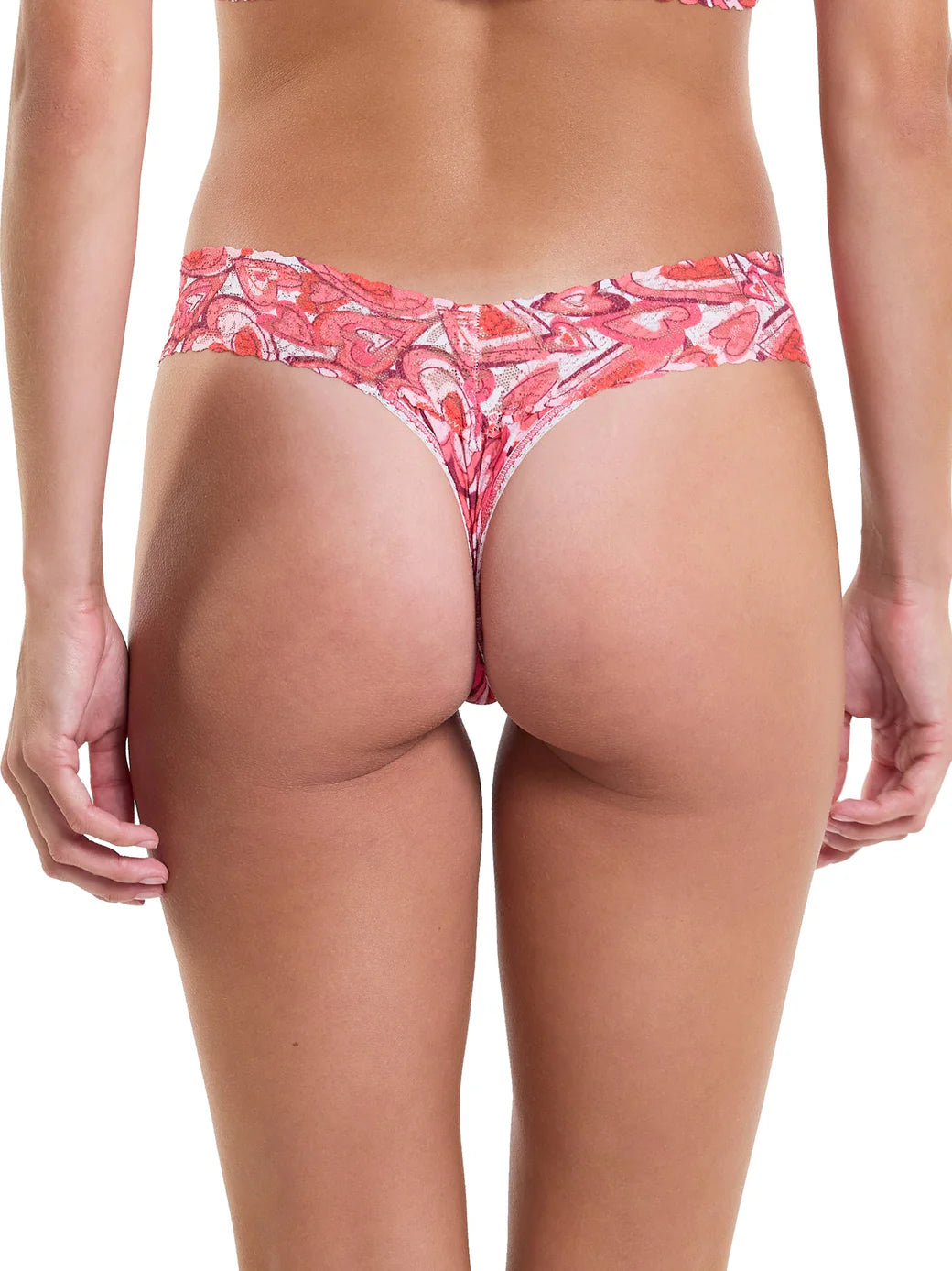 Low Rise Signature Lace Thong In Lots Of Love - Hanky Panky