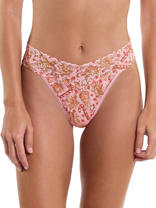 Original Rise Signature Lace Thong In Gingerbread - Hanky Panky