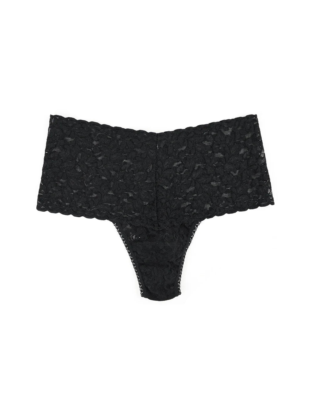 Wrapped Retro Signature Lace Thong In Black - Hanky Panky - picture of the panty without background