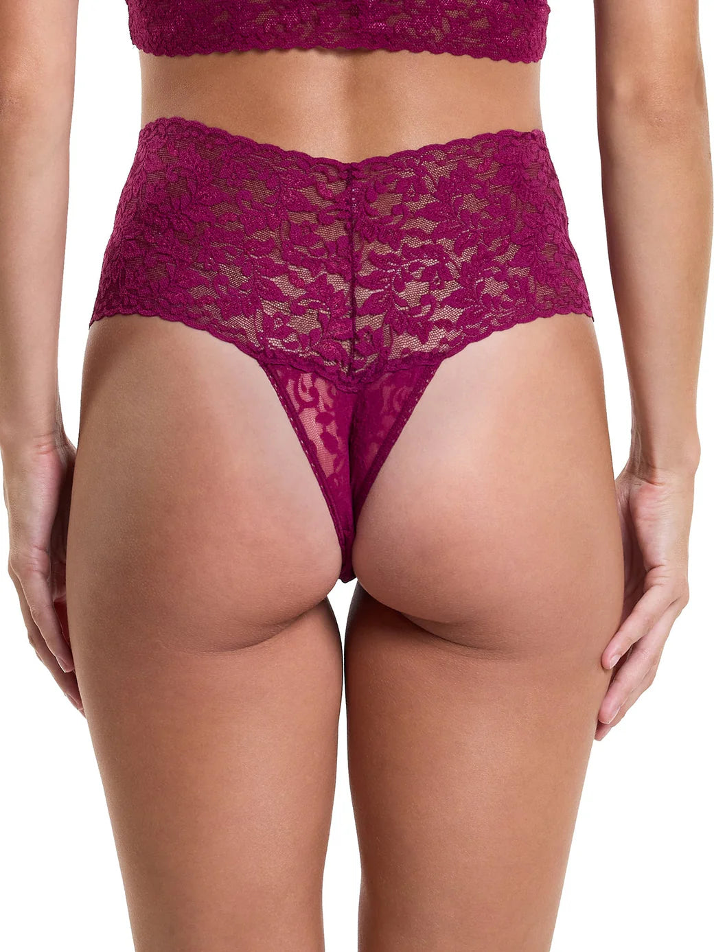 Retro Signature Lace Thong In Sugar Plum - Hanky Panky