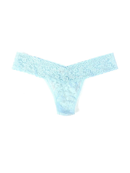 Bride Low Rise Signature Lace Thong In Celeste - Hanky Panky