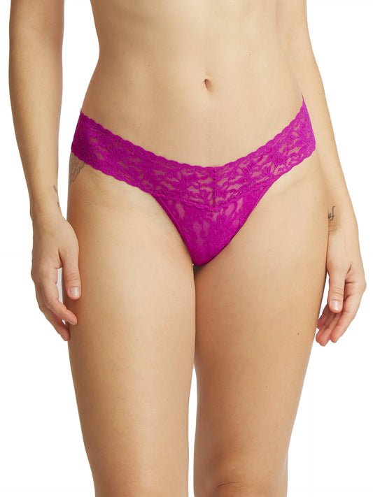 Low Rise Signature Lace Thong In Countess Pink - Hanky Panky