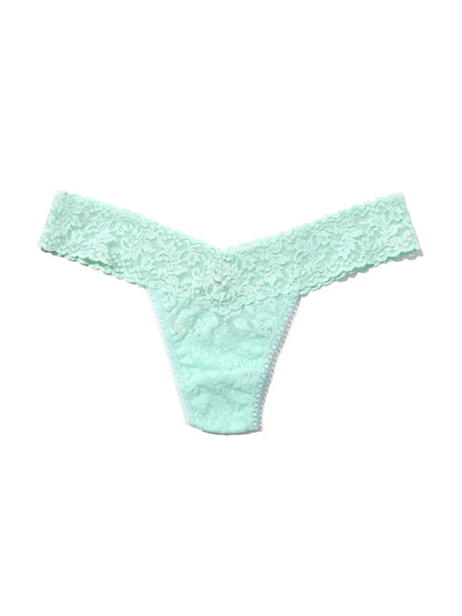 Low Rise Signature Lace Thong In Pistachio - Hanky Panky