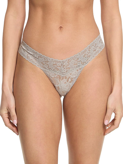 Low Rise Signature Lace Thong In Sleep In Grey - Hanky Panky