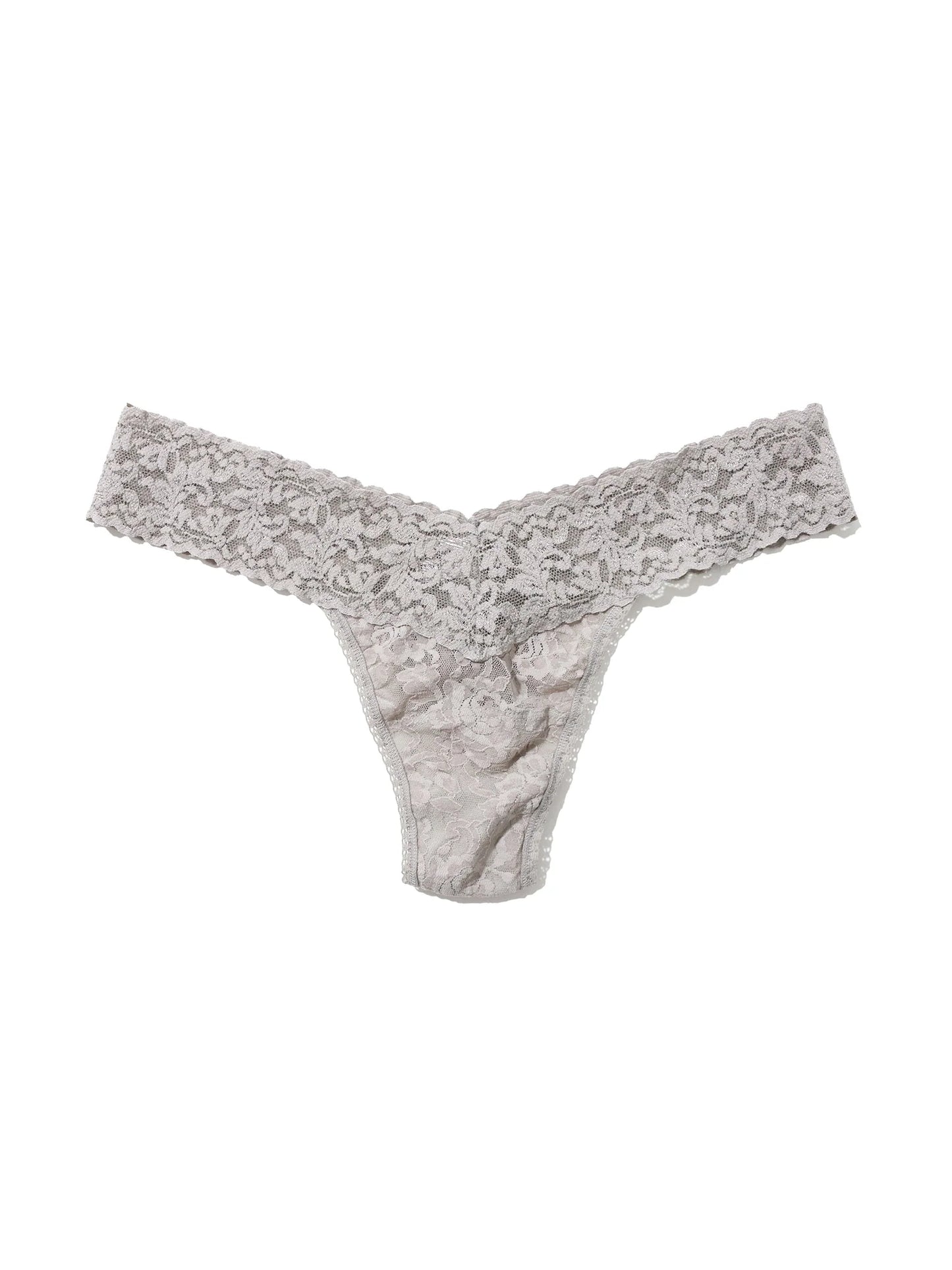 Low Rise Signature Lace Thong In Sleep In Grey - Hanky Panky