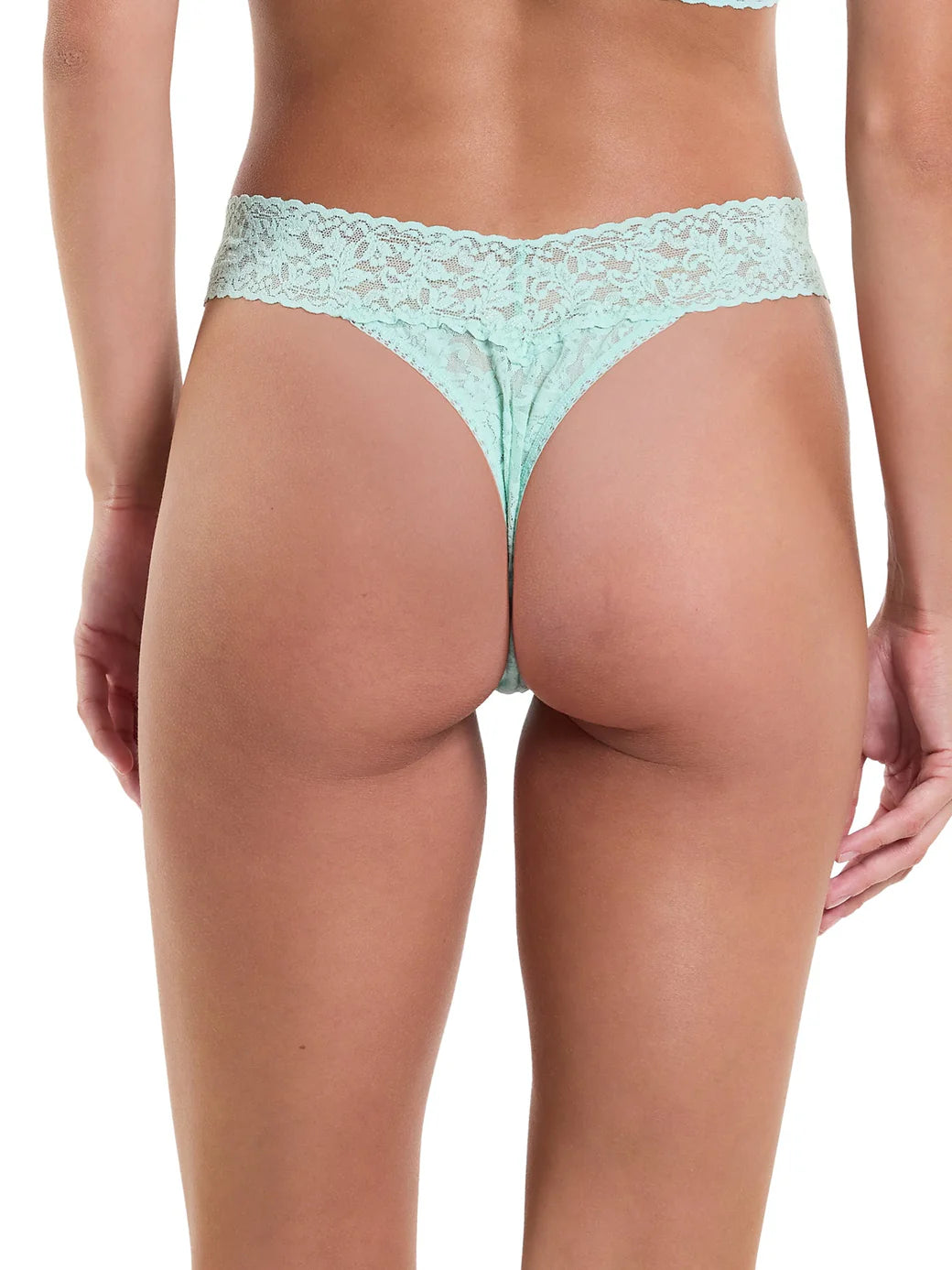 Original Rise Signature Lace Thong In Pistachio - Hanky Panky