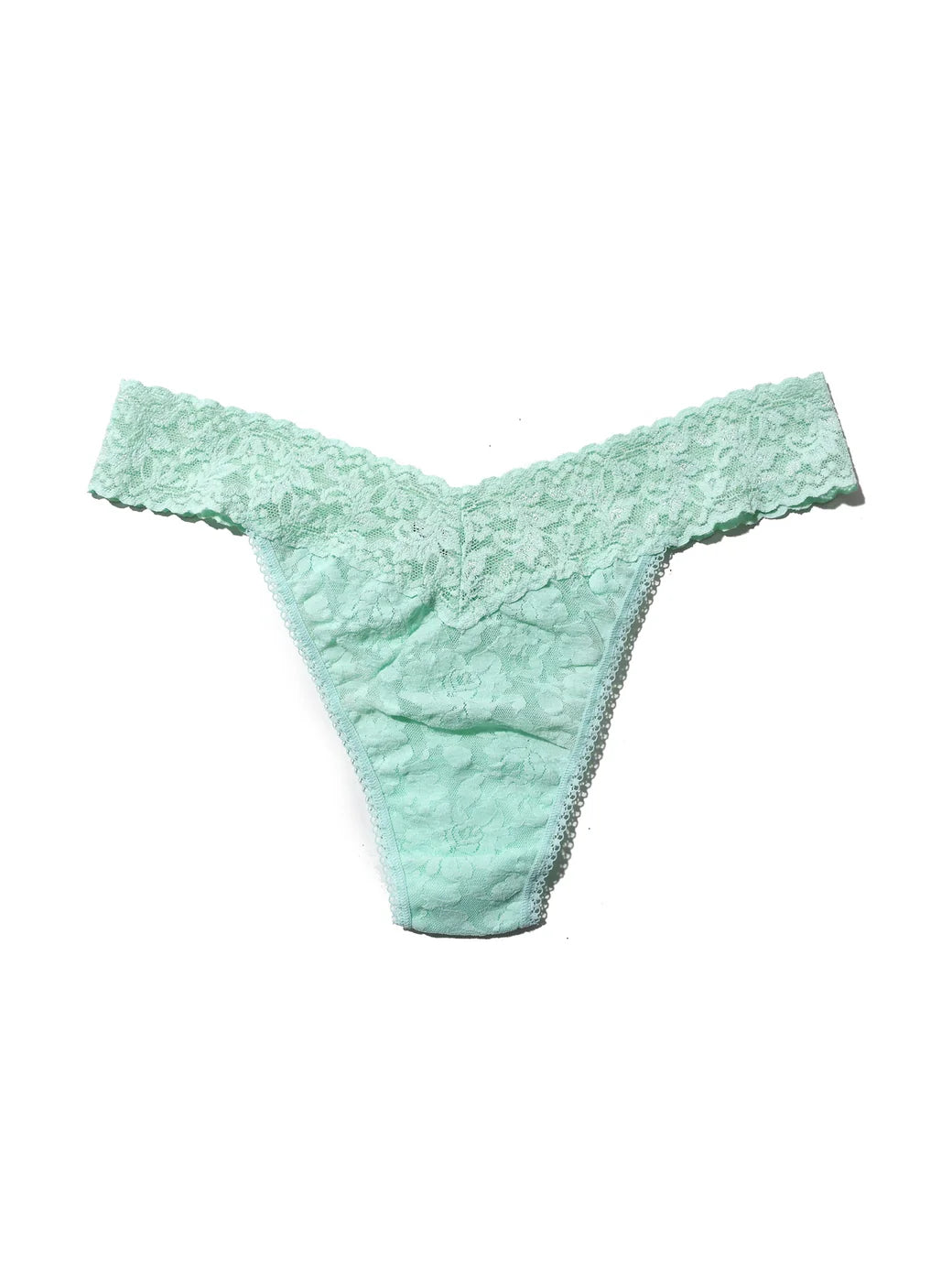 Original Rise Signature Lace Thong In Pistachio - Hanky Panky