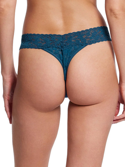 Original Rise Signature Lace Thong In Riviera - Hanky Panky