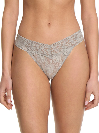 Original Rise Signature Lace Thong In Sleep In Grey - Hanky Panky