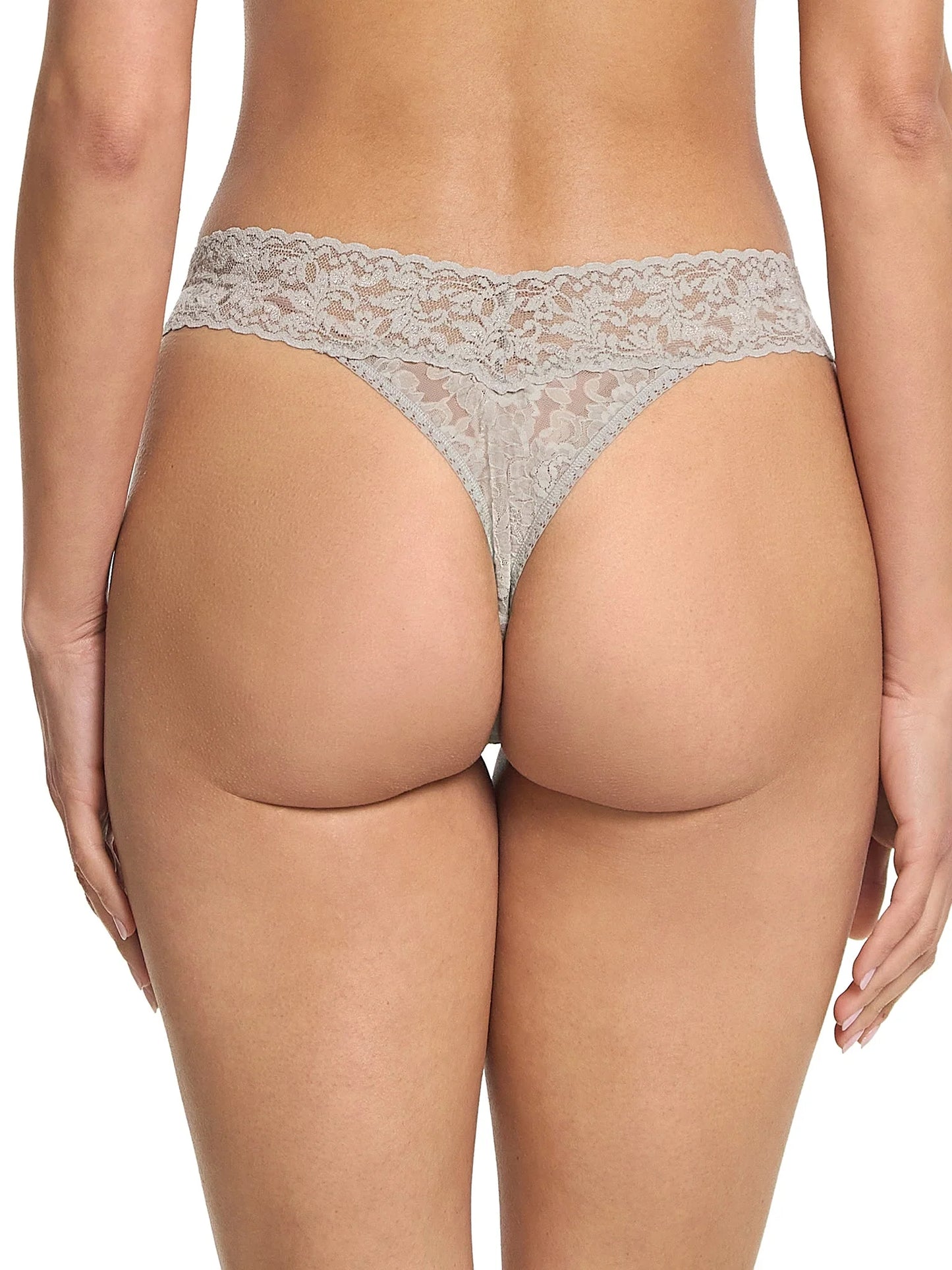 Original Rise Signature Lace Thong In Sleep In Grey - Hanky Panky