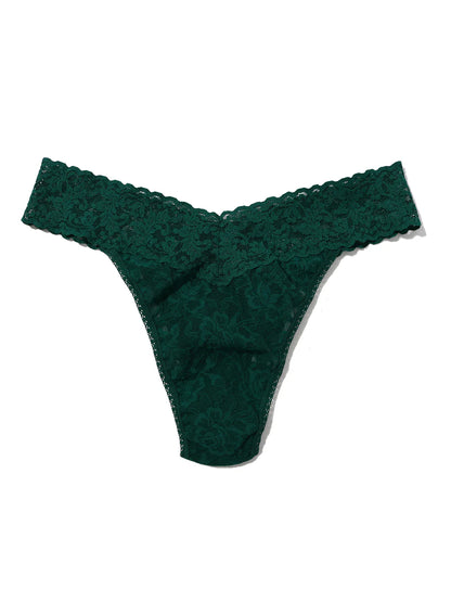 Original Rise Signature Lace Thong In Spruce - Hanky Panky