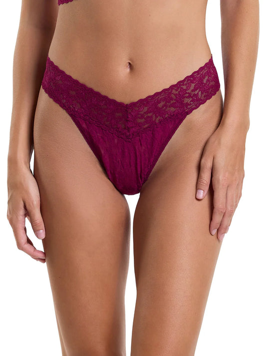 Original Rise Signature Lace Thong In Sugar Plum - Hanky Panky