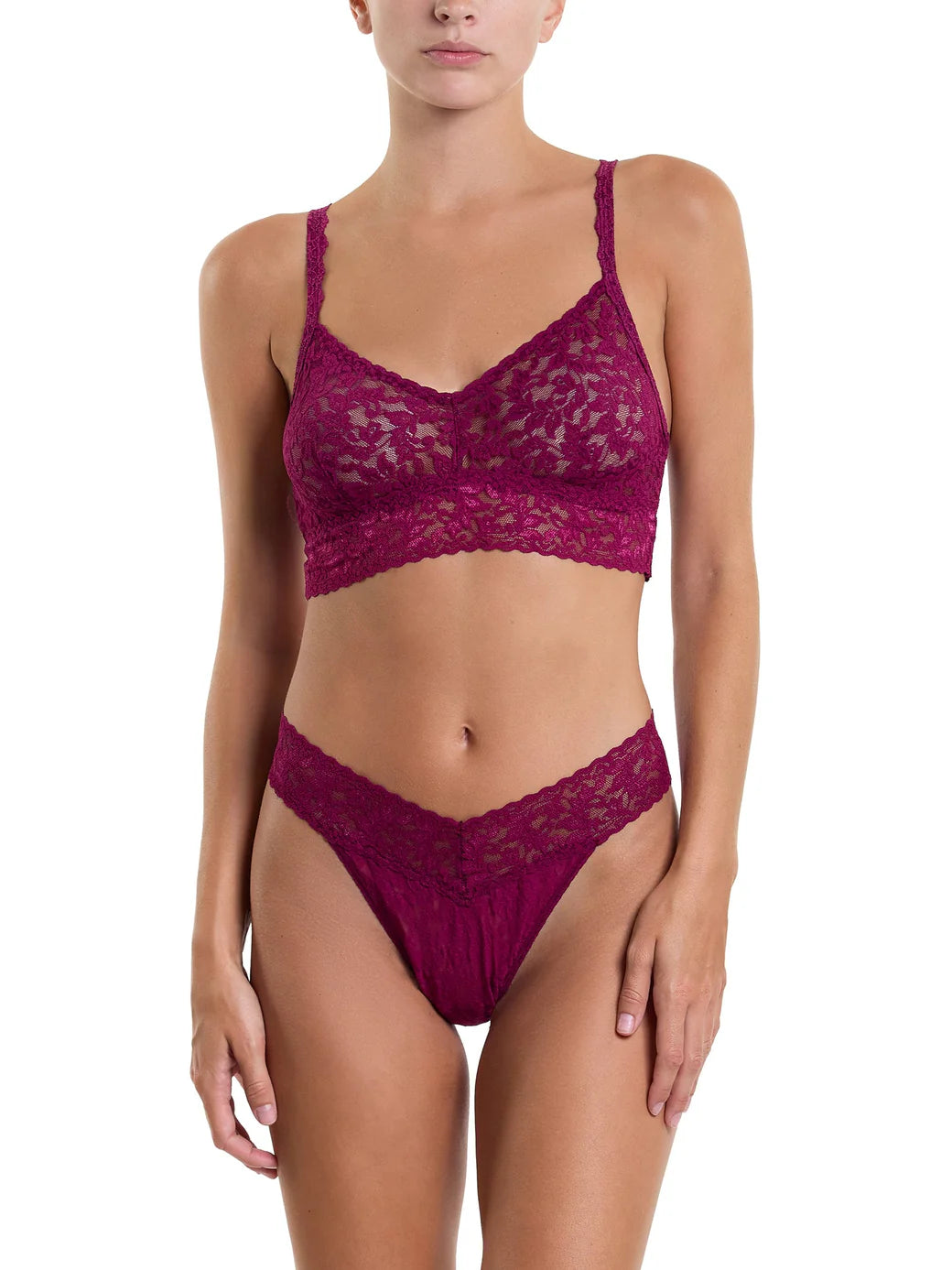 Original Rise Signature Lace Thong In Sugar Plum - Hanky Panky