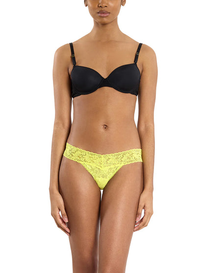 Low Rise Signature Lace Thong in Lemon Meringe - Hanky Panky