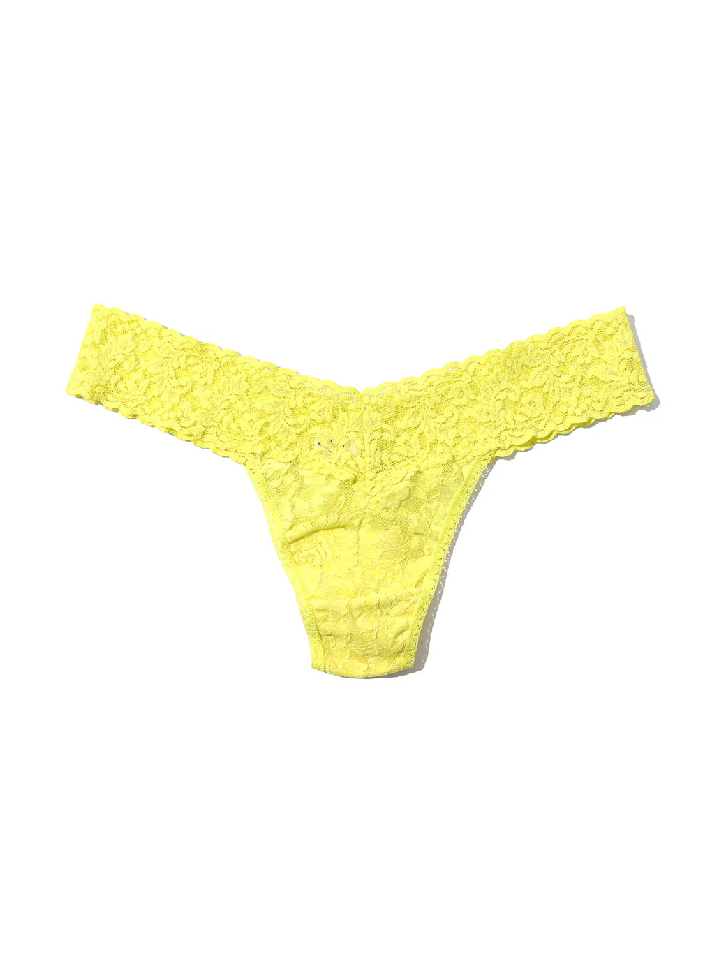 Low Rise Signature Lace Thong in Lemon Meringe - Hanky Panky