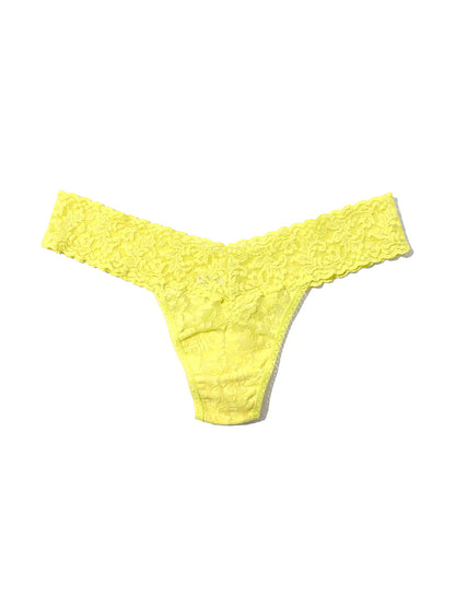 Low Rise Signature Lace Thong in Lemon Meringe - Hanky Panky