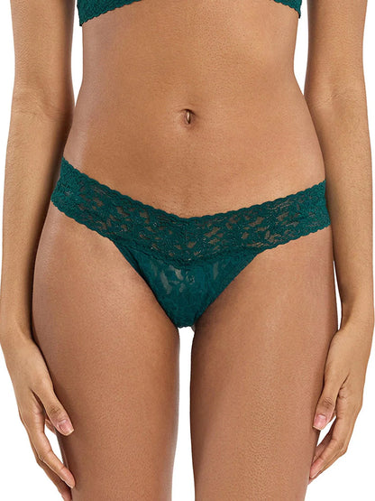 Low Rise Signature Lace Thong in Mountain Green - Hanky Panky