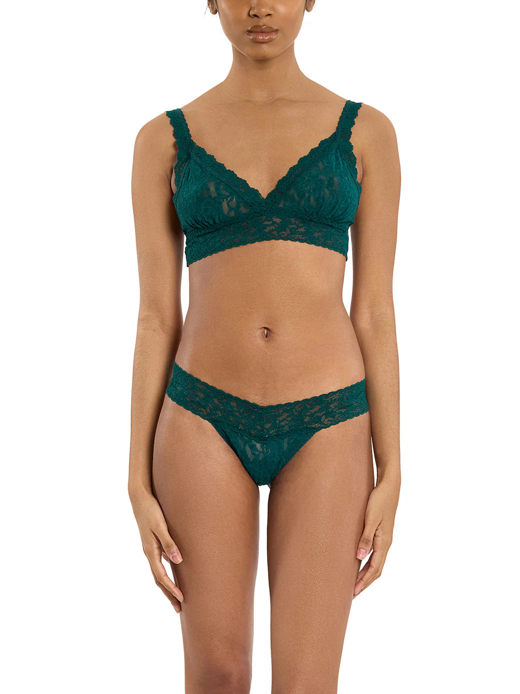 Low Rise Signature Lace Thong in Mountain Green - Hanky Panky