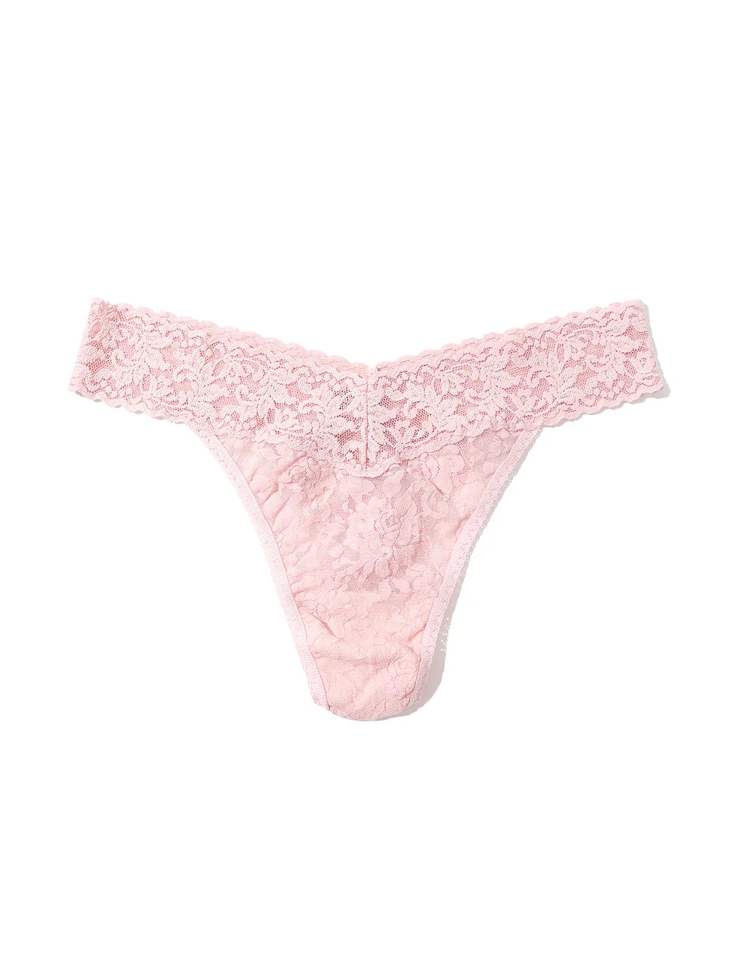 Original Rise Signature Lace Thong In Blushing Rose - Hanky Panky
