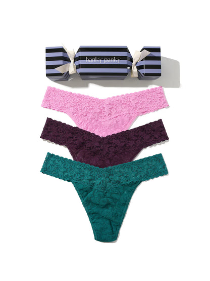 Holiday Cracker 3PK Original Rise Thongs In Drifting Horizon, Moonstone & Stone Fruit - Hanky Panky