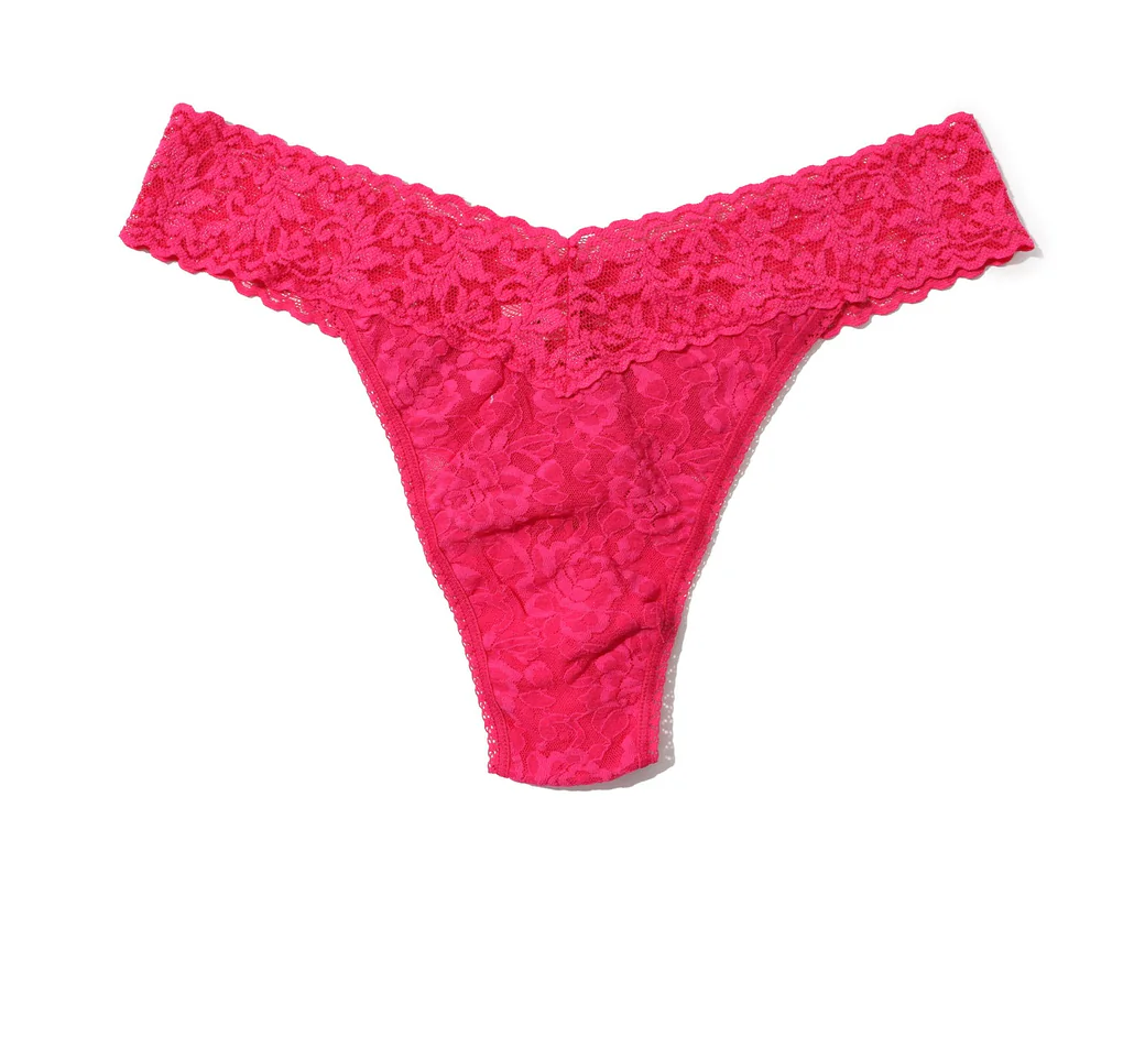 Original Rise Signature Lace Thong In Morning Glory - Hanky Panky