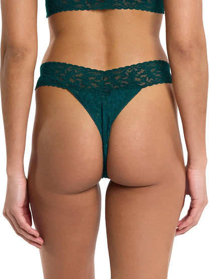 Original Rise Signature Lace Thong In Mountain Green - Hanky Panky