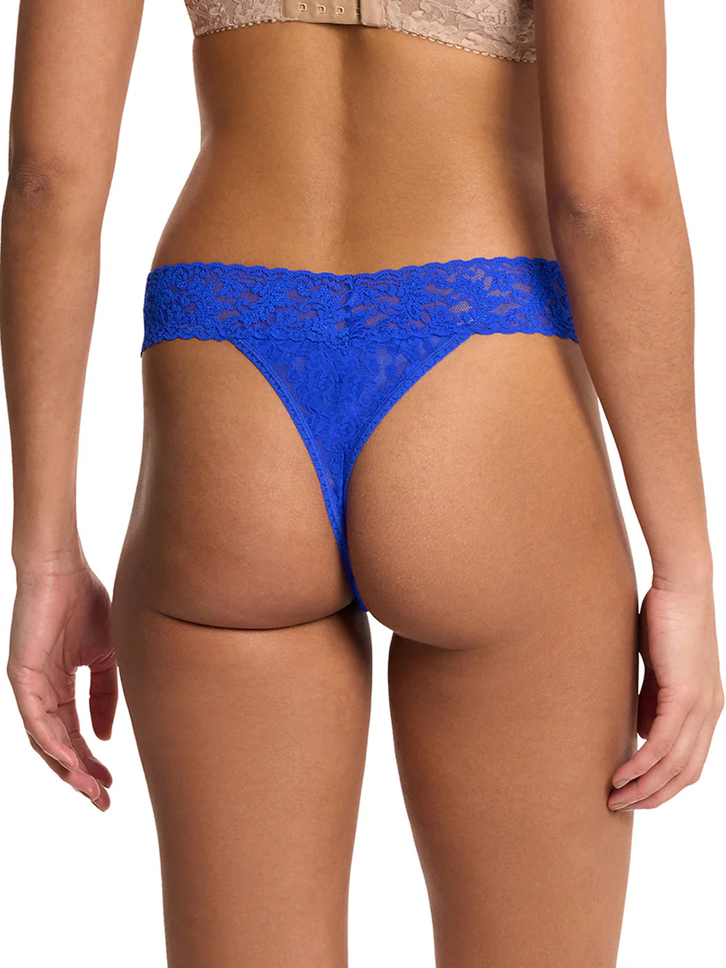 Original Rise Signature Lace Thong In Sapphire - Hanky Panky