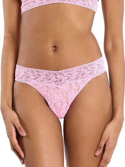 Original Rise Signature Lace Thong In Strawberry Lemonade - Hanky Panky
