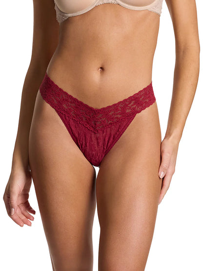 Plus Size Original Rise Signature Lace Thong In Wild Berries - Hanky Panky
