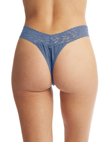 Supima Cotton Original Rise Thong In Washed Indigo - Hanky Panky