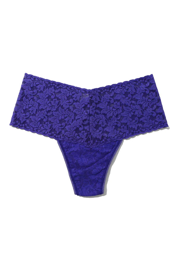 Retro Signature Lace Thong in Violets Are Blue - Hanky Panky