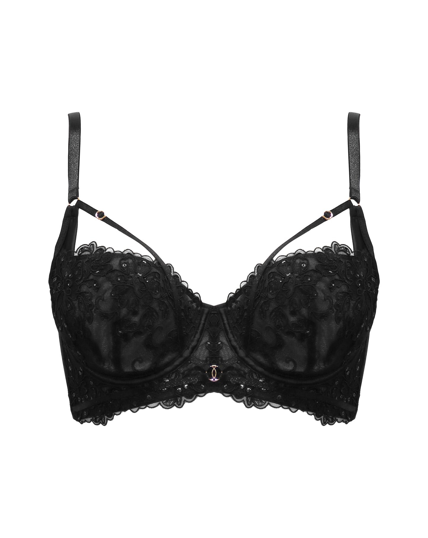 Intense Sequin Non Padded Underwired Balcony Bra In Black Sequin - Pour Moi