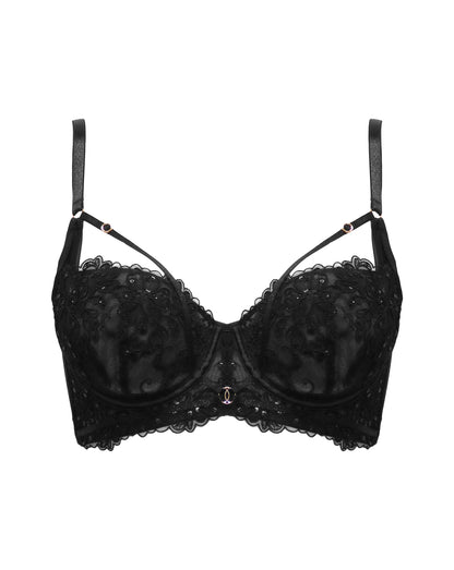 Intense Sequin Non Padded Underwired Balcony Bra In Black Sequin - Pour Moi