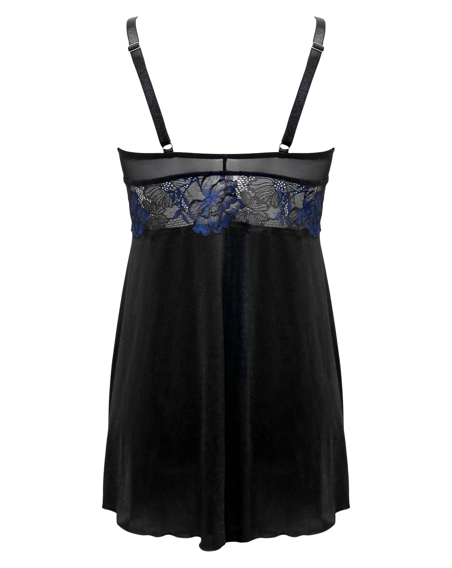 After Hours Chemise In Black & Blue- Pour Moi