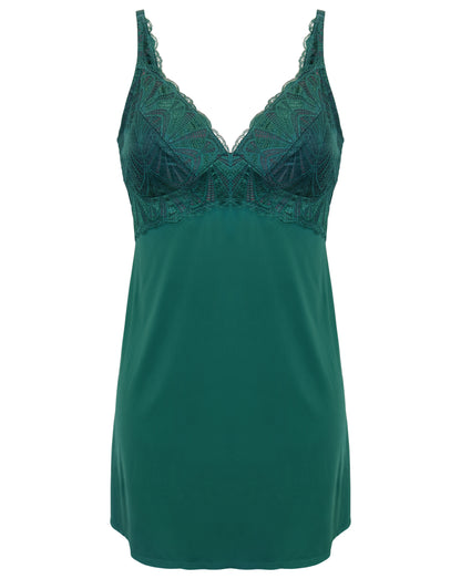 New Romance High Apex Chemise In Forest & Slate - Pour Moi