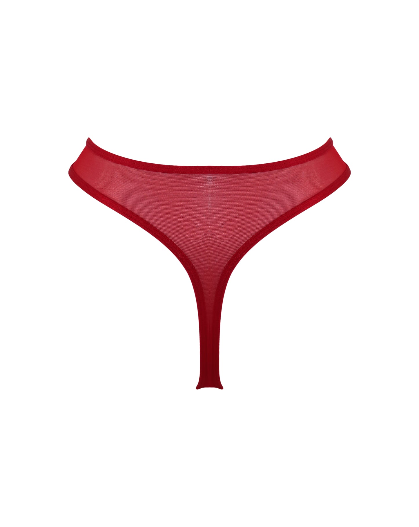 All Yours Satin And Mesh Thong In Red - Pour Moi