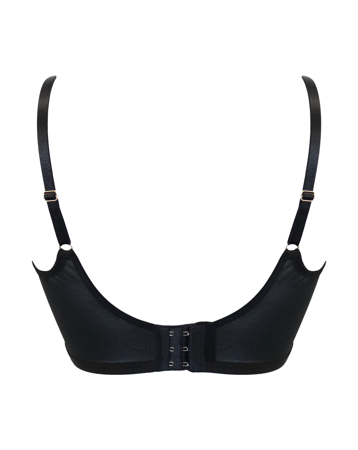 After Hours Padded Longline Bra In Black & Blue - Pour Moi