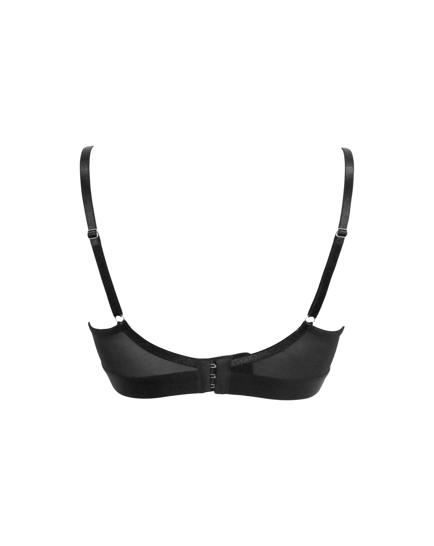 Constance Padded Push Up Bra In Black & Silver - Pour Moi