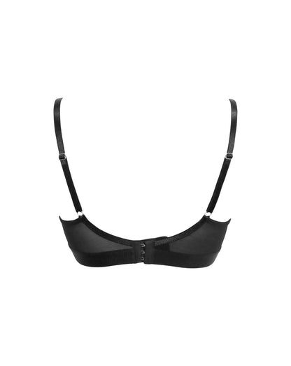 Constance Padded Push Up Bra In Black & Silver - Pour Moi