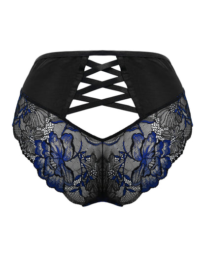 After Hours High Waist Brief In Black & Blue - Pour Moi