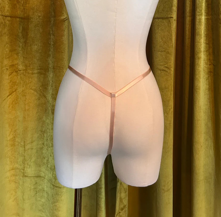 The Lace G-String In Whisper Peach - Kilo Brava