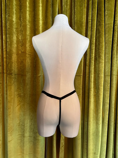 The Embroidery Skirt & G-String In Black - Kilo Brava