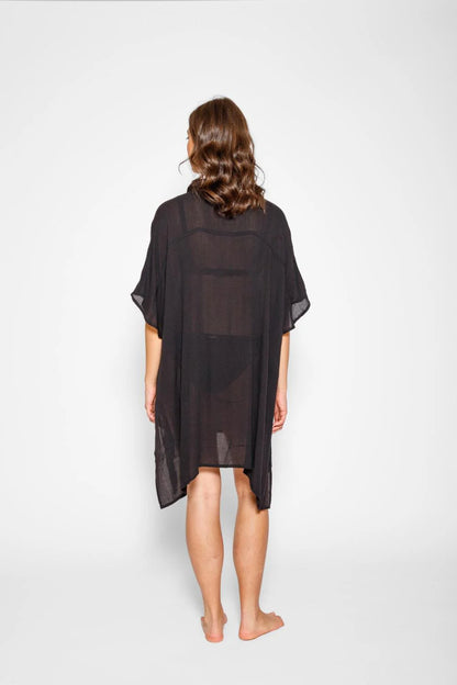 Miami Big Shirt Dress In Black - Koy Resort