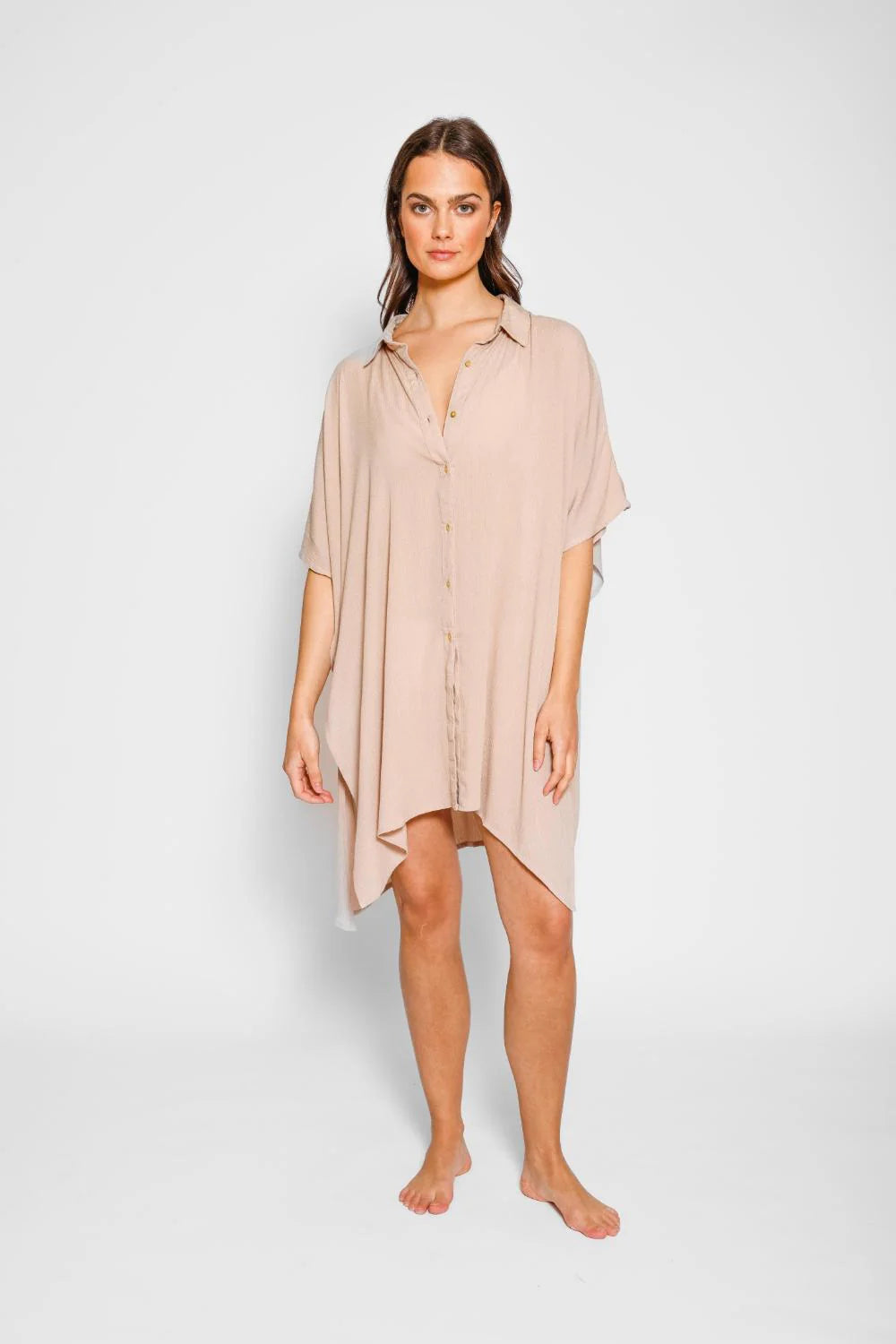 Miami Big Shirt Dress In Coconut - Koy Resort