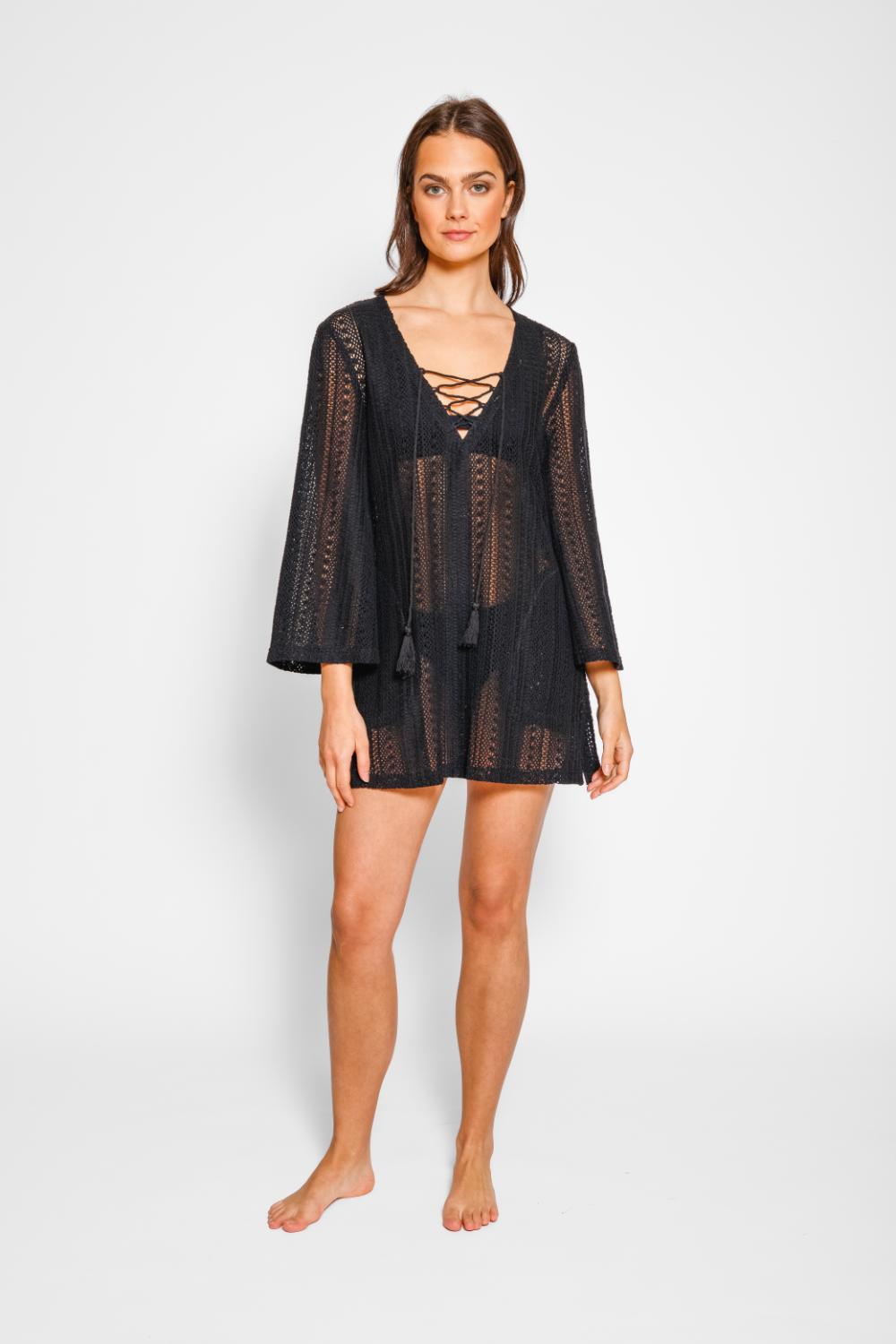 Amalfi Tunic In Black - Koy Resort